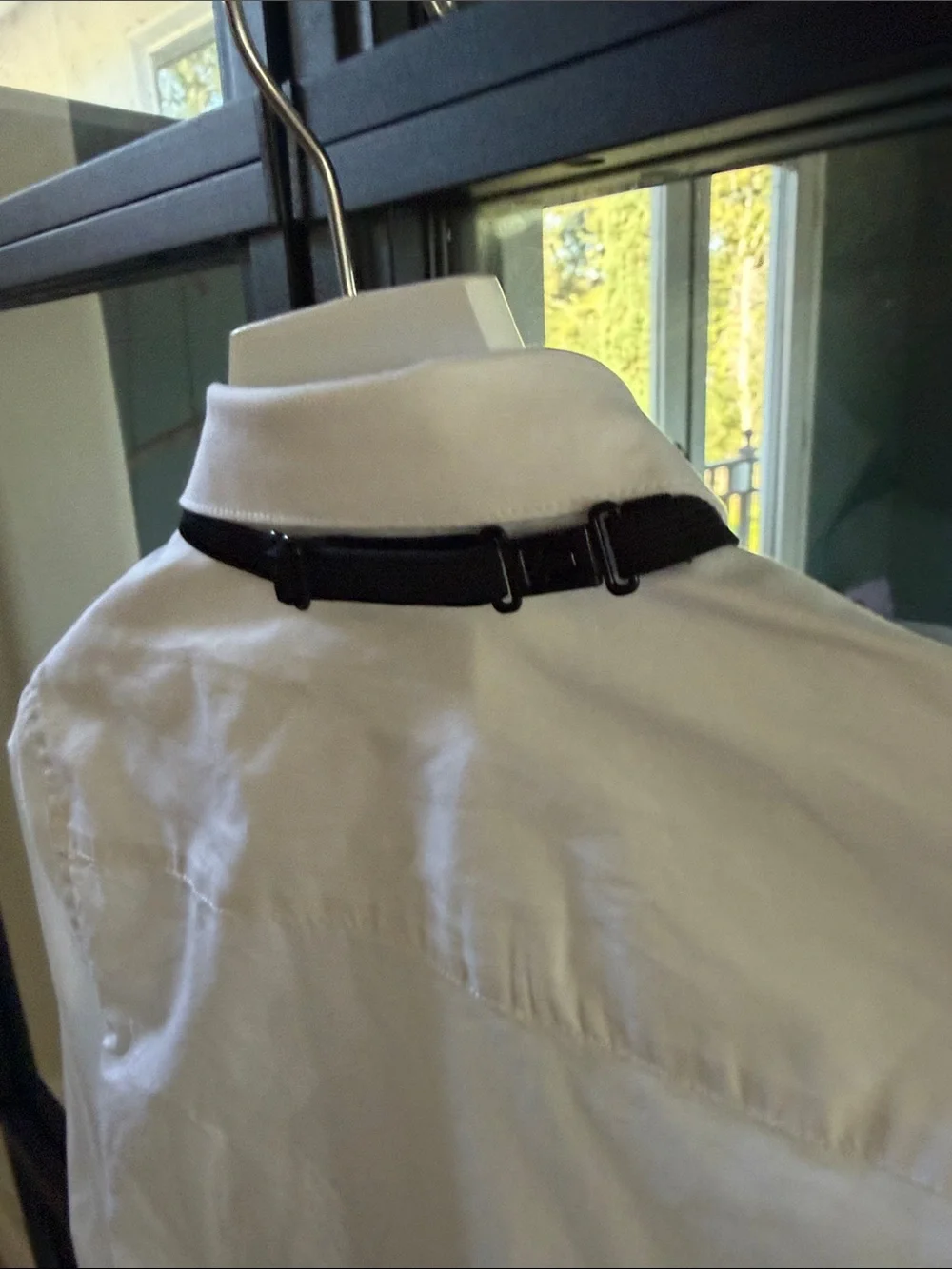 Boys Calvin Klein White Pleated Tuxedo Shirt with Black Buttons and Bow Tie